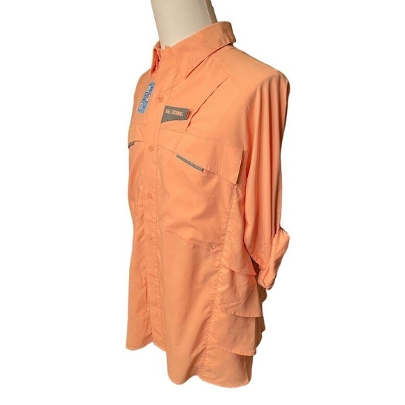 Reel Legends NEW Mens Fishing Shirt Size Large Vented Back Roll Tab Long Sleeves - Picture 2 of 13